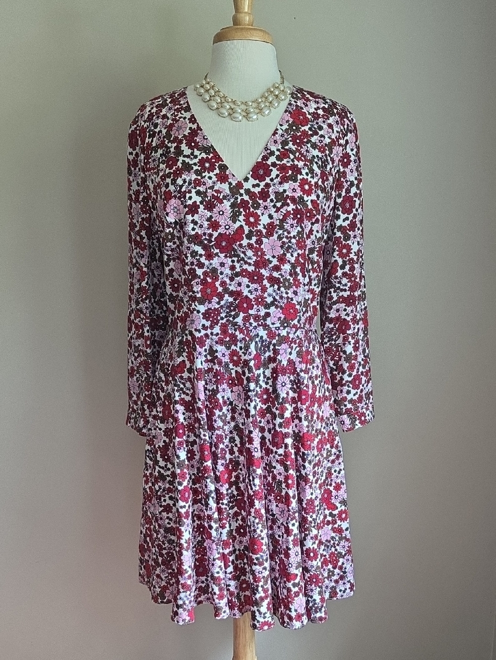 Brooks Brothers Floral Fit & Flare Silk Dress Size 10 NWT | Pink Romantic Dress